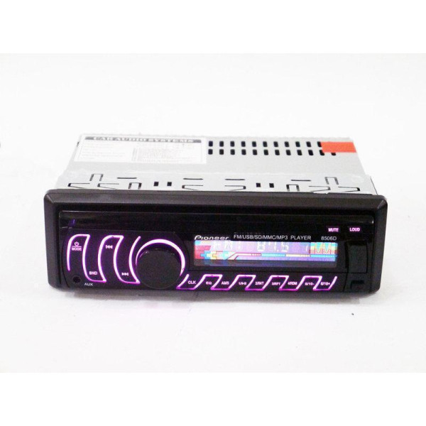 Автомагнитола Pioneer 8506D Usb + RGB подсветка + Fm + Aux + съемная панель PR4