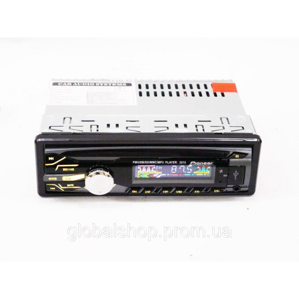 Магнитола автомобильная 3215 USB + RGB подсветка + Fm + Aux + пульт (4x50W) PR4