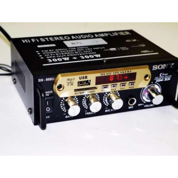 Усилитель Звука SN-666U FM USB 2x60 Вт PR4