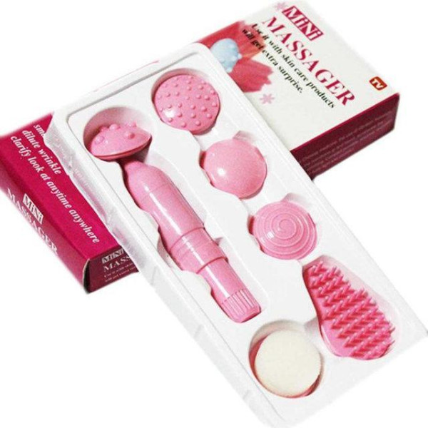 Массажер для лица Mini Massager, ручной массажер с насадками PR1