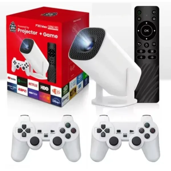 Проектор для домашнего кинотеатра и игр с 2 джойстиками • Смарт-проектор с поддержкой 4K UHD — для вашего персонального кинозала