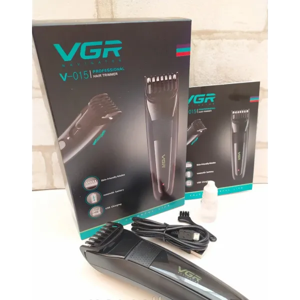 Профессиональная машинка для стрижки VGR V-015 на аккумуляторе с USB зарядкой