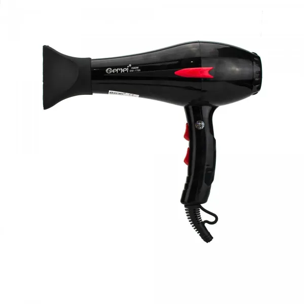 Профессиональный фен Gemei GM-1706 с насадкой - концентратором, 1500 Вт