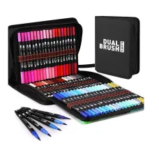 Профессиональный набор двусторонних акварельных маркеров, 48 шт · Художественные фломастеры для рисования в пенале