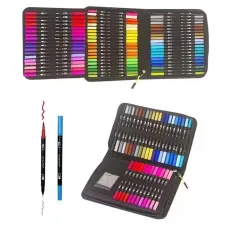 Профессиональный набор двусторонних акварельных маркеров, 60 шт · Художественные фломастеры для рисования в пенале