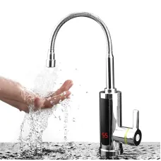 Проточный водонагреватель Delimano RX-011-1 ∙ Гибкий кран – бойлер с экраном хромированный пластик