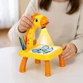 Проекционный стол для детей Projector Painting «Жираф», жёлтый • Набор для рисования по контурам со сменными дисками, 10 фломастерами и музыкой, для занятий дома