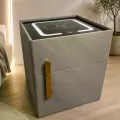 Прикроватная тумбочка VEN-1734-TUMB 42×42×50 см с сейфом и беспроводной зарядкой • Тумба с электронным сейфом VEN-1734-TUMB, LED-подсветкой и USB для спальни