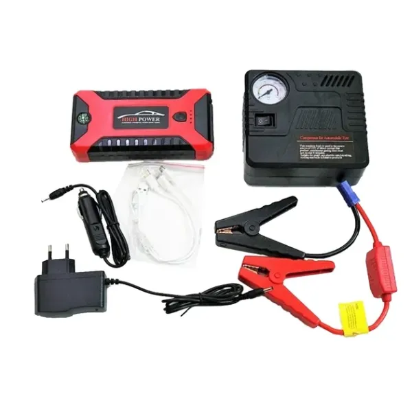 Пуско-зарядное устройство JUMP STARTER JX27 WITH PUMP 99800 мАч • Автомобильный стартовый блок с компрессором и зарядкой