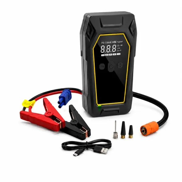 Пускозарядное устройство K5 4000A • Автомобильный Jump Starter 12V с компрессором 150 PSI, Power Bank 16000 мАч и LED-фонарем