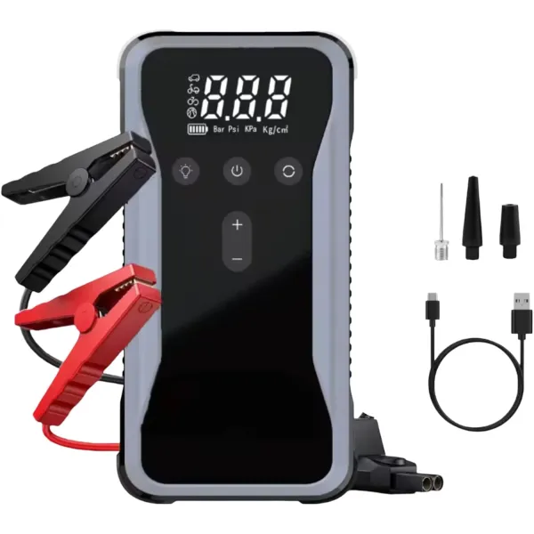 Пускозарядное устройство S3 10400 мАч • Автомобильный Jump Starter 12V с компрессором, USB-C, цифровым дисплеем и LED/SOS