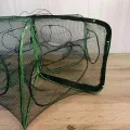 Раколівка складна 6 лунок • Компактна пастка для раків і риби 59×26 см, переносна снасть для риболовлі у прісних водоймах