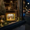 Ретро-телевизор XMAS WDL-24034B с музыкой и снежным вихрем • новогодняя настольная фигурка-ночник с 7 мелодиями, LED-подсветкой и питанием от USB или 3 батареек AA