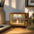 Ретро-телевизор XMAS WDL-24034B с музыкой и снежным вихрем • новогодняя настольная фигурка-ночник с 7 мелодиями, LED-подсветкой и питанием от USB или 3 батареек AA