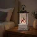 Рождественский LED-фонарь XMAS WDL-24004A с Сантой и снеговиком • Сезонный настольный ночник с елкой и эффектом снежной метели, декор для дома, офиса и витрины