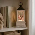 Рождественский LED-фонарь XMAS WDL-24004A с Сантой и снеговиком • Сезонный настольный ночник с елкой и эффектом снежной метели, декор для дома, офиса и витрины