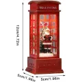 Рождественский фонарь – светильник Телефонная будка с Санта Клаусом и оленем ∙ Новогодний ночник декоративная лампа Дед мороз в таксофоне