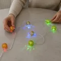 Разноцветная гирлянда-нить 20Parts-M длиной 3 м • декоративная подсветка для помещений с прозрачным проводом и ажурными шарами-плафонами для полок, фотозон и ёлки
