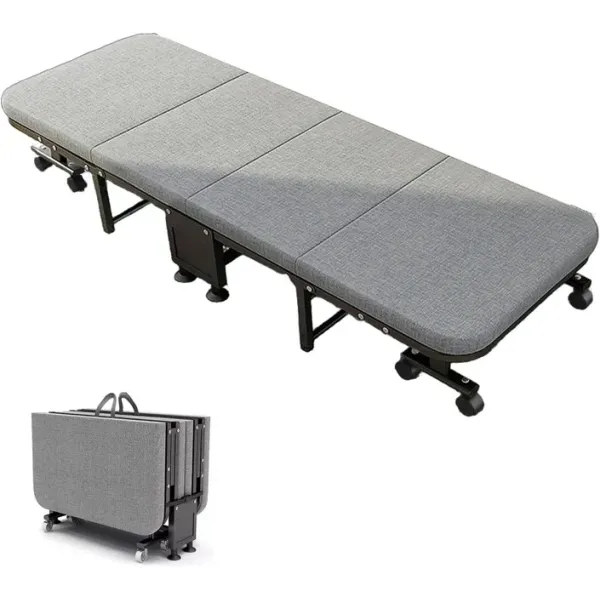 Раскладная кровать NKD-01 188х70х30 см • Односпальная кровать-раскладушка для дома, дачи, гостей и временного отдыха