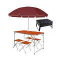 Раскладной стол - чемодан с 4 стульями Folding Table для пикника, рыбалки, дачи, 120х60 см