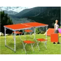 Раскладной стол с 4 стульями Folding Table для пикника, рыбалки, дачи, 120х60 см Стол-чемодан