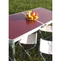 Раскладной стол с 4 стульями Folding Table для пикника, рыбалки, дачи, 120х60 см Стол-чемодан
