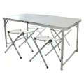 Раскладной стол с 4 стульями Folding Table для пикника, рыбалки, дачи, 120х60 см Стол-чемодан
