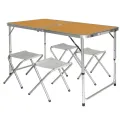 Раскладной стол с 4 стульями Folding Table для пикника, рыбалки, дачи, 120х60 см Стол-чемодан