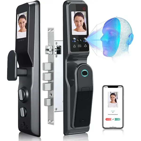 Умный дверной замок с распознаванием лица LOCK97 • Биометрический электронный замок с 3D Face ID, камерой, Wi-Fi и удаленным доступом для квартиры, дома и офиса