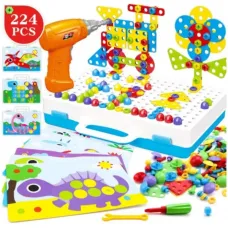 Развивающий конструктор с дрелью на 224 детали Tu Le Hui 