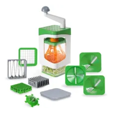 Ручная овощерезка с контейнером Genius Nicer Dicer Кухонный слайсер - терка с насадками 7 в 1