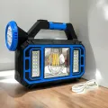 Ручной аккумуляторный фонарь HS-8036-7-A с солнечной батареей и функцией PowerBank • Аккумуляторный светодиодный фонарь HS-8036-7-A