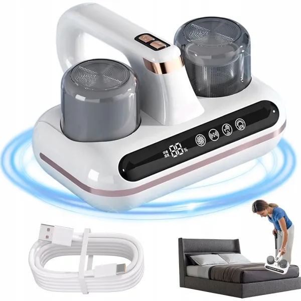 Ручной аккумуляторный пылесос для матрасов и ковров • Беспроводной вакуумный пылесос для дома с мощным всасыванием