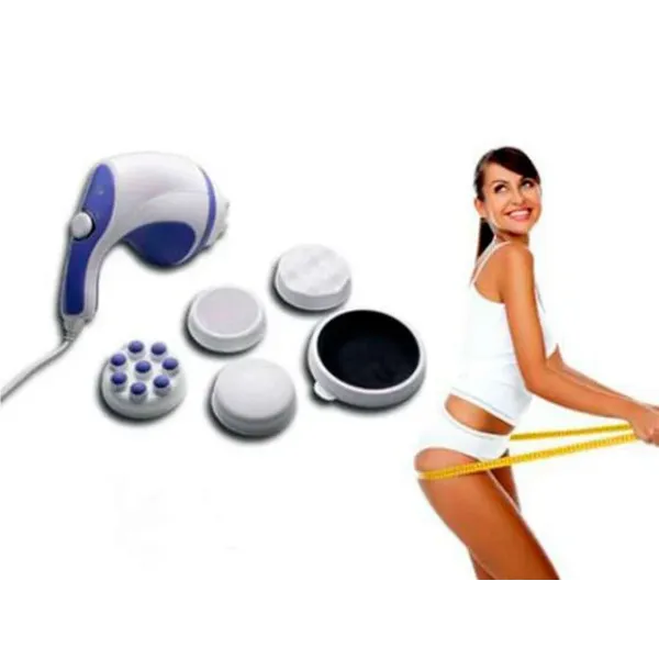 Ручной массажер Relax and Tone Антицеллюлитный вибромассажер для тела, рук и ног, 4 насадки