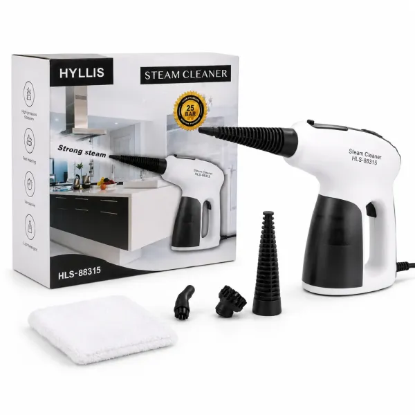 Ручной пароочиститель HYLLIS HLS-88315 1500 Вт • Пароочиститель-отпариватель TV-SH-03 3,5 бар с баком 330 мл и насадками для дома