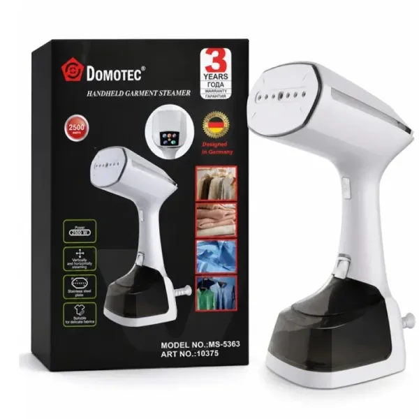 Ручной отпариватель DOMOTEC MS-5363 2500W с LED-дисплеем • Мощный паровой отпариватель для одежды, штор и домашнего текстиля