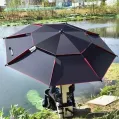 Рыбацкий зонт 2 м JTG2025-1black черный с вентиляционным клапаном, чехлом и крючками • Туристический зонт для рыбалки и отдыха на природе