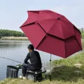 Рыбацкий зонт 2 м JTG2025-1darkred бордовый с вентиляционным клапаном, чехлом и крючками • Туристический зонт для рыбалки и отдыха на природе