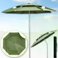 Рыбацкий зонт 2 м JTG2025-1khaki хаки с вентиляционным клапаном, чехлом и крючками • Туристический зонт для рыбалки и отдыха на природе