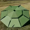 Рыбацкий зонт 2 м JTG2025-1khaki хаки с вентиляционным клапаном, чехлом и крючками • Туристический зонт для рыбалки и отдыха на природе