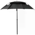 Рыбацкий зонт 2 м JTG2025-3black черный с клапаном, наклоном, стенкой, чехлом и крючками • Туристический зонт для рыбалки и отдыха на природе