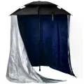 Рыбацкий зонт 2 м JTG2025-3black черный с клапаном, наклоном, стенкой, чехлом и крючками • Туристический зонт для рыбалки и отдыха на природе
