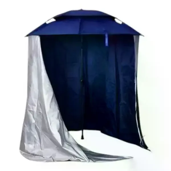 Рыбацкий зонт 2 м JTG2025-3blue синий с клапаном, наклоном, стенкой, чехлом и крючками • Туристический зонт для рыбалки и отдыха на природе