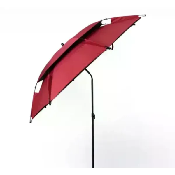 Рыбацкий зонт 2 м JTG2025-3darkred бордовый с клапаном, наклоном, стенкой, чехлом и крючками • Туристический зонт для рыбалки и отдыха на природе