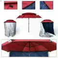 Рыбацкий зонт 2 м JTG2025-3darkred бордовый с клапаном, наклоном, стенкой, чехлом и крючками • Туристический зонт для рыбалки и отдыха на природе