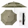 Рыбацкий зонт 2 м JTG2025-3khaki хаки с клапаном, наклоном, стенкой, чехлом и крючками • Туристический зонт для рыбалки и отдыха на природе