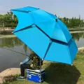 Рыбацкий зонт 2 м JTG2025-darkblue синий с вентиляционным клапаном, чехлом и крючками • Туристический зонт для рыбалки и отдыха на природе