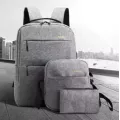 Рюкзак городской Backpack Комплект 3 в 1 вместительный рюкзак для ноутбука с сумкой и кошельком