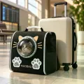 Рюкзак-переноска S-cat1 для котов 36×24×40 см черный • Рюкзак для кошек S-cat1 с прозрачным окном и вентиляцией 36×24×40 см