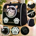 Рюкзак-переноска S-cat1 для котов 36×24×40 см черный • Рюкзак для кошек S-cat1 с прозрачным окном и вентиляцией 36×24×40 см